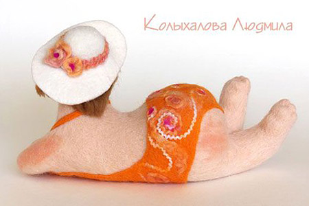 Валяная кукла, автор Колыхалова Людмила, магазин: http://www.livemaster.ru/item/228507-kukly-igrushki-nadin