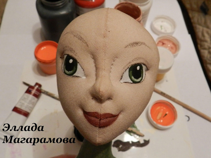 Роспись и тонировка лица куклы